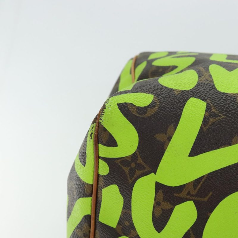 Louis Vuitton Monogram Graffiti Keepall 50 Boston Bag Vert M93700 Auth 88886 - Image 9