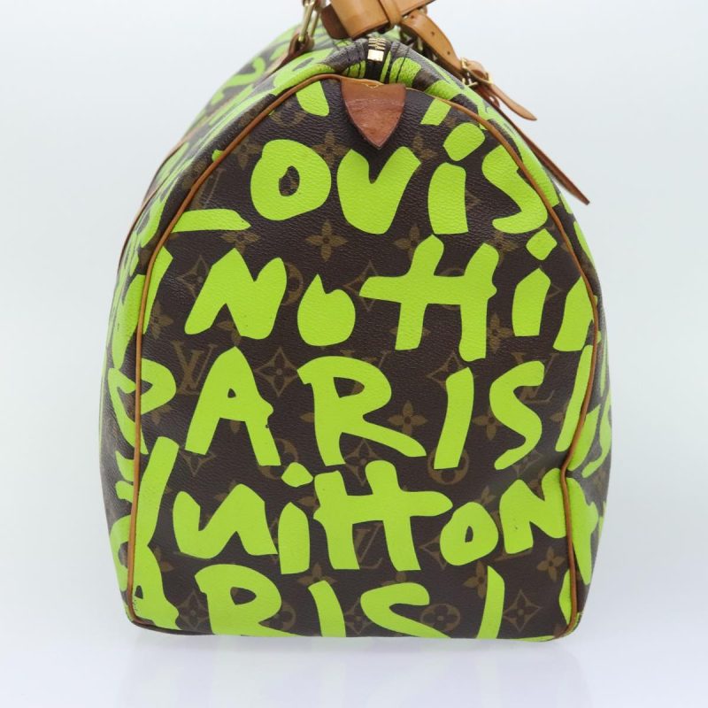 Louis Vuitton Monogram Graffiti Keepall 50 Boston Bag Vert M93700 Auth 88886 - Image 3
