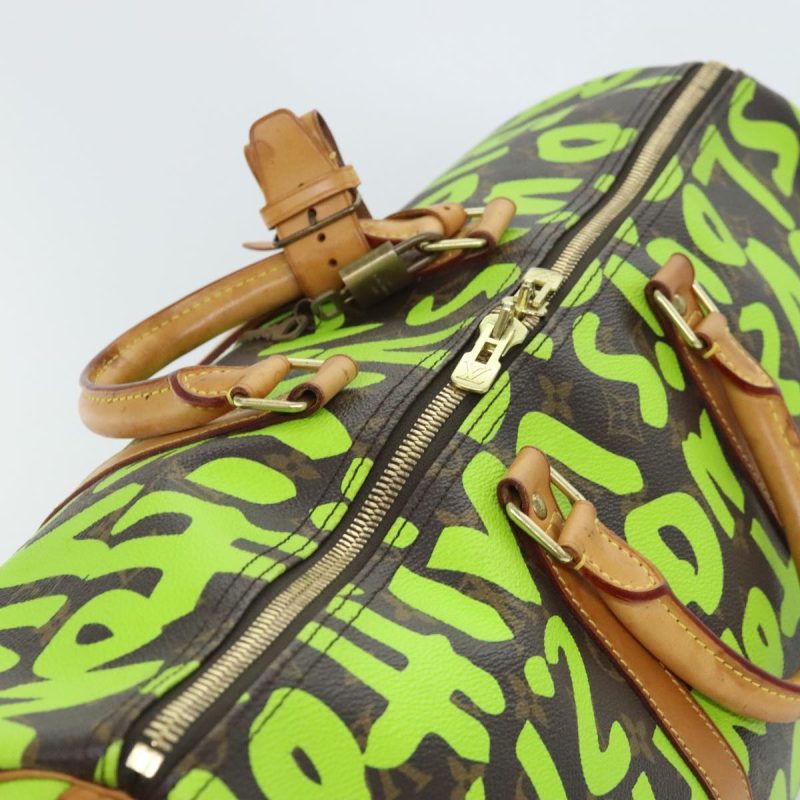 Louis Vuitton Monogram Graffiti Keepall 50 Boston Bag Vert M93700 Auth 88886 - Image 6