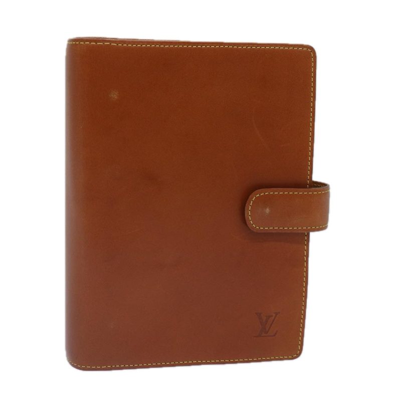 Louis Vuitton Nomad leather Agenda MM Day Planner Cover Beige R20473 Auth 89021