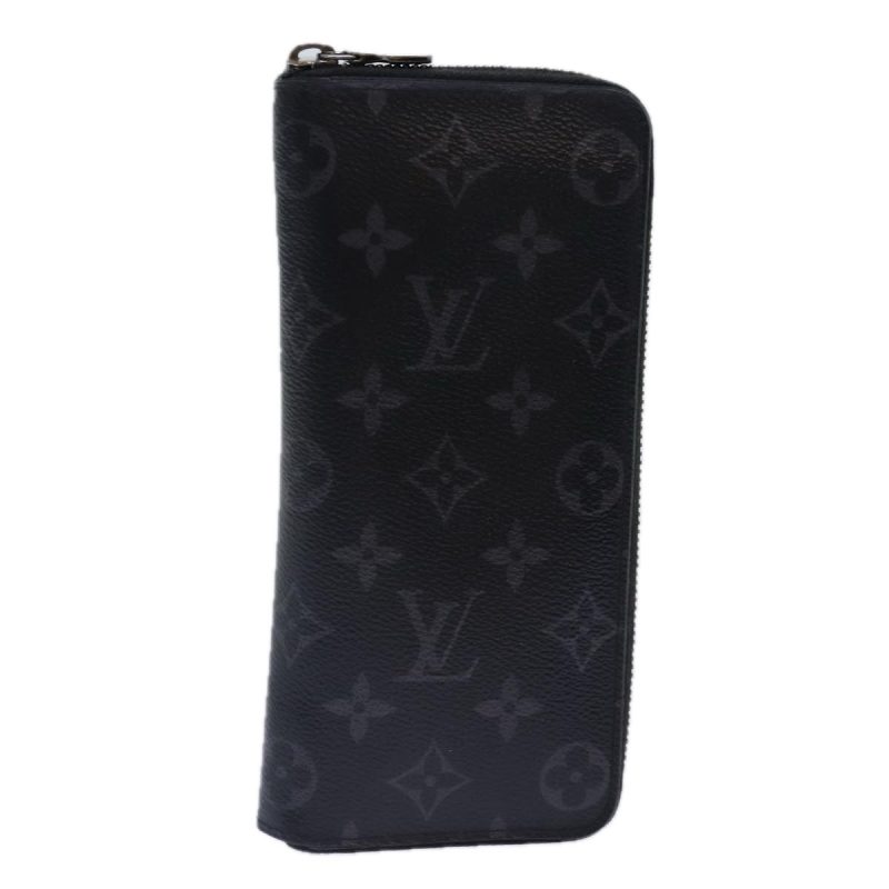 Louis Vuitton Monogram Eclipse Zippy Wallet Vertical Wallet M62295 Auth 89056