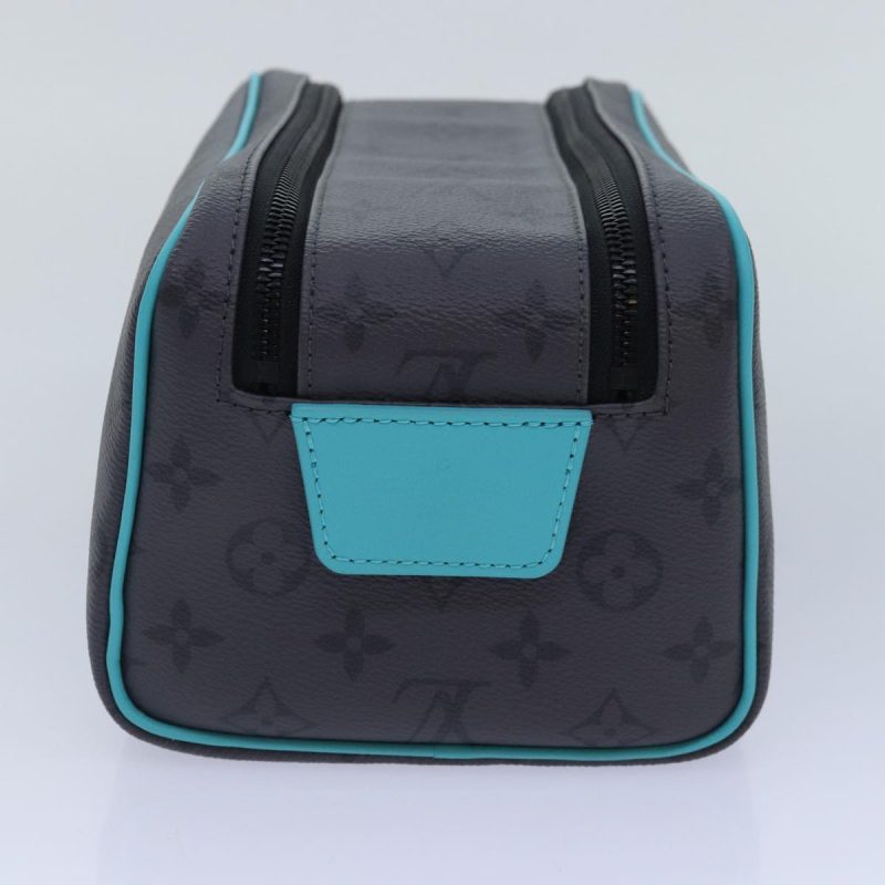 Louis Vuitton Monogram Eclipse Reverse Dopp Kit Bag Turquoise M11482 Auth 89059SA - Image 3