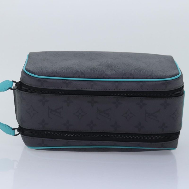 Louis Vuitton Monogram Eclipse Reverse Dopp Kit Bag Turquoise M11482 Auth 89059SA - Image 6