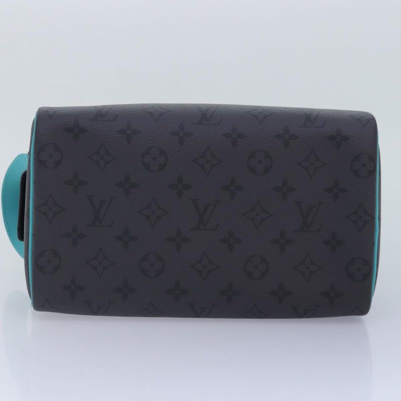 Louis Vuitton Monogram Eclipse Reverse Dopp Kit Bag Turquoise M11482 Auth 89059SA - Image 5