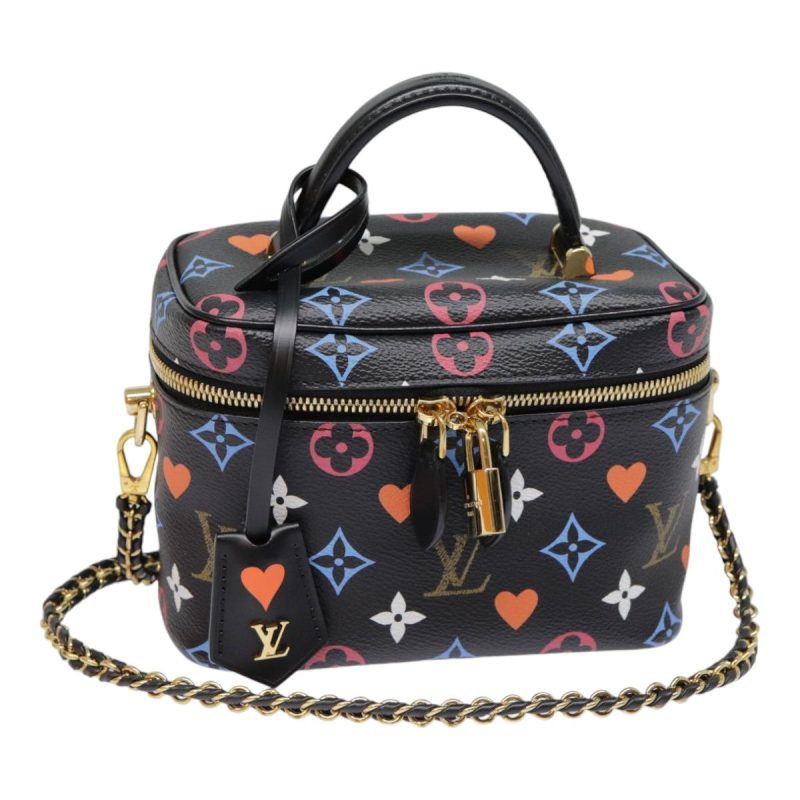Louis Vuitton Monogram Game On Vanity PM Hand Bag Black M57482  89082S