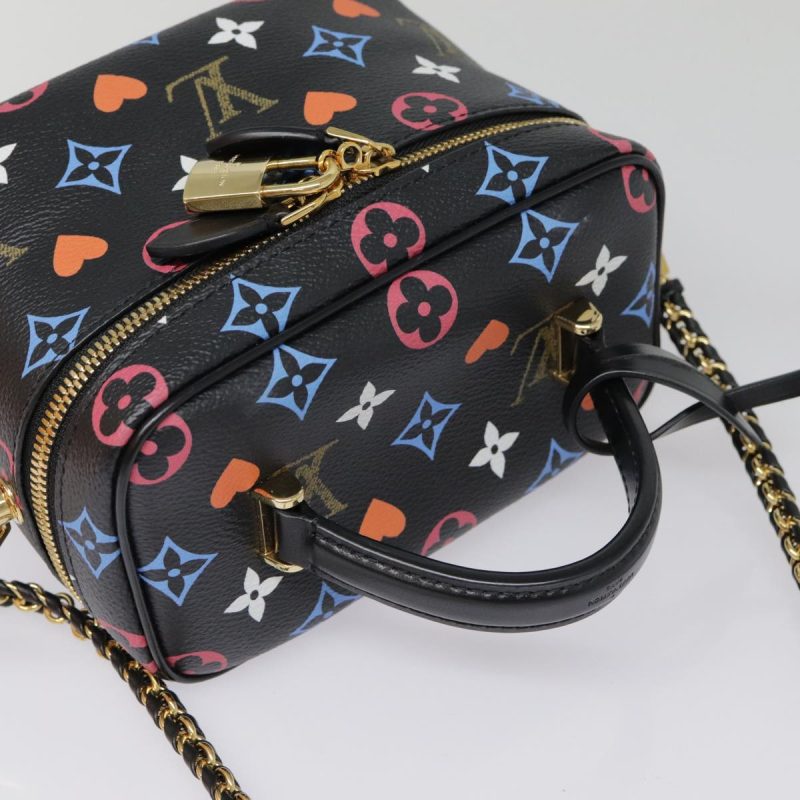 Louis Vuitton Monogram Game On Vanity PM Hand Bag Black M57482  89082S - Image 6