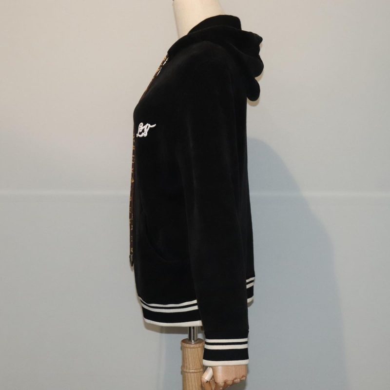 Louis Vuitton Zip Up Hoodie Jacket Wool Cotton L Black 1A83QU  89084A - Image 4