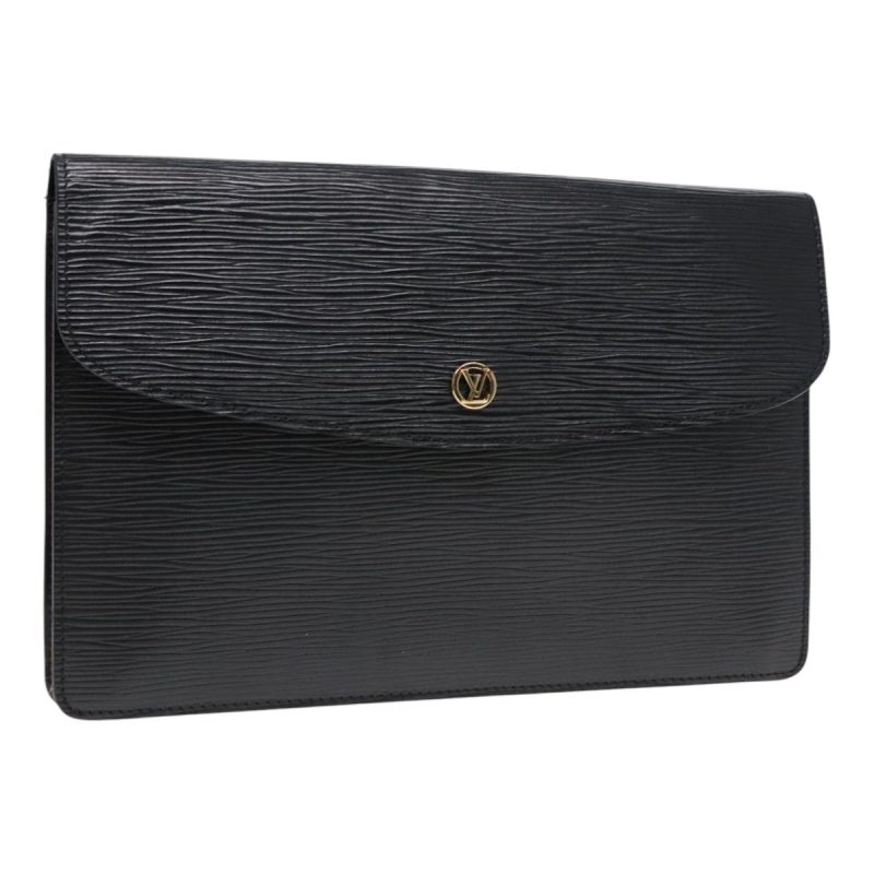 Louis Vuitton Epi Montaigne 27 Clutch Bag Black M52652  89262