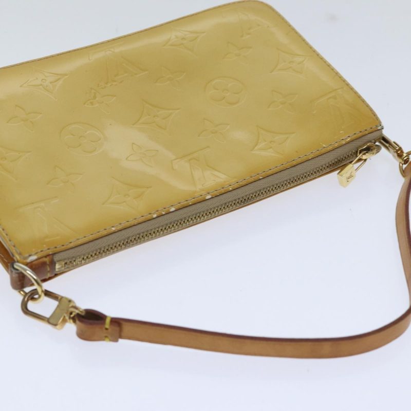 Louis Vuitton Monogram Vernis Lexington Accessory Pouch Beige M91010 Auth 89339 - Image 5