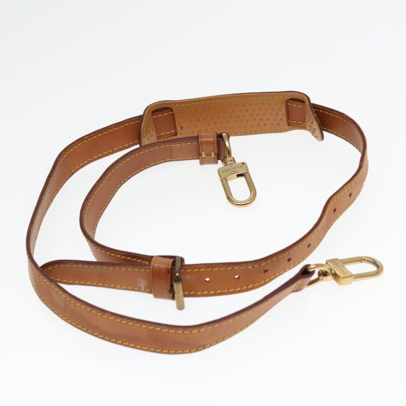Louis Vuitton Adjustable Shoulder Strap Leather 36.6""-44.1"" Beige Auth 89383 - Image 6