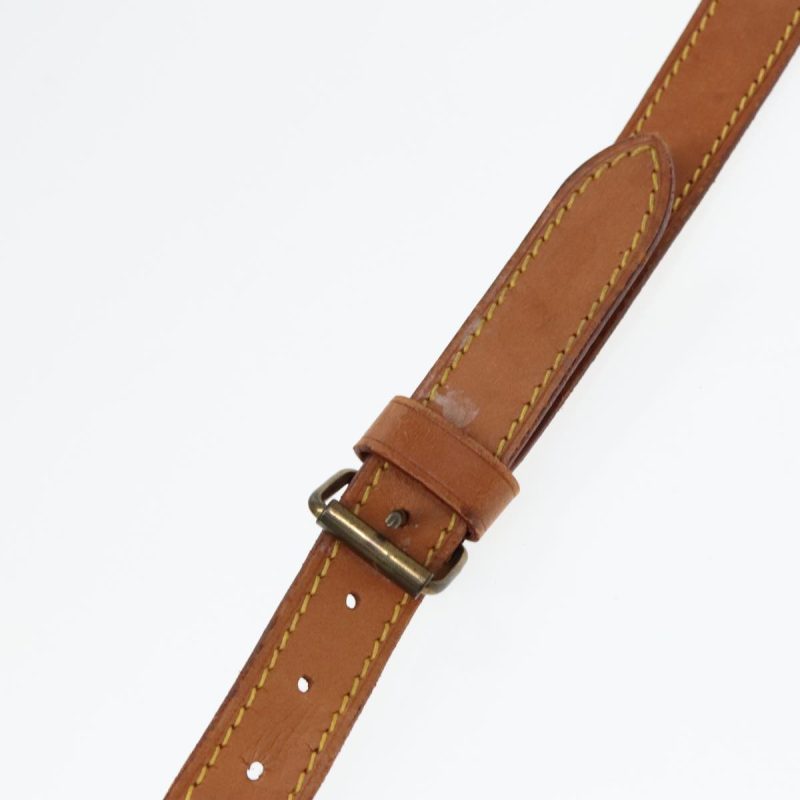 Louis Vuitton Adjustable Shoulder Strap Leather 36.6""-44.1"" Beige Auth 89383 - Image 9