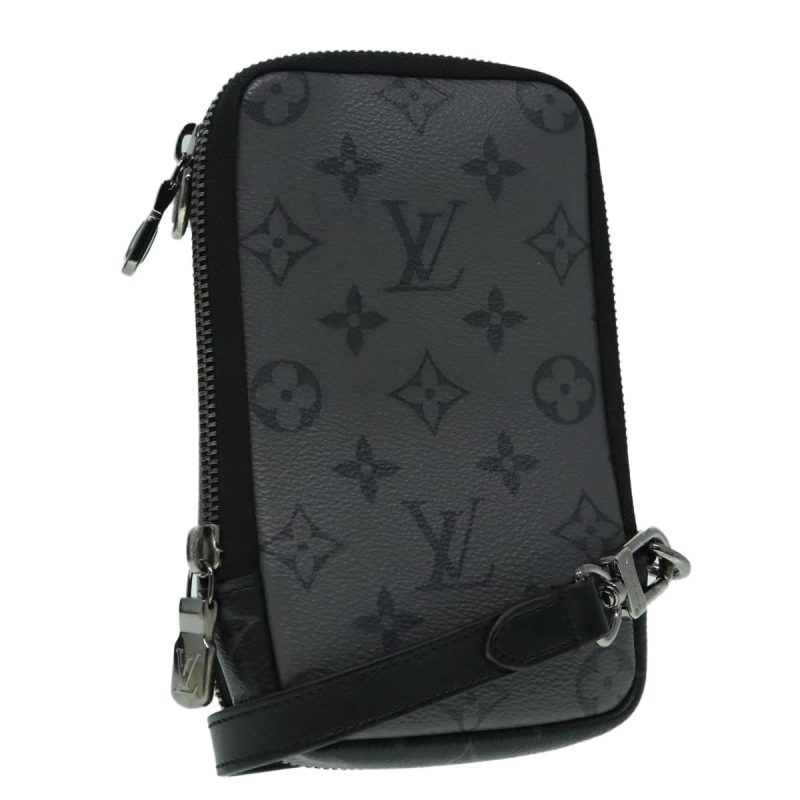 Louis Vuitton Monogram Eclipse Double Phone Pouch Gray M69534  89410