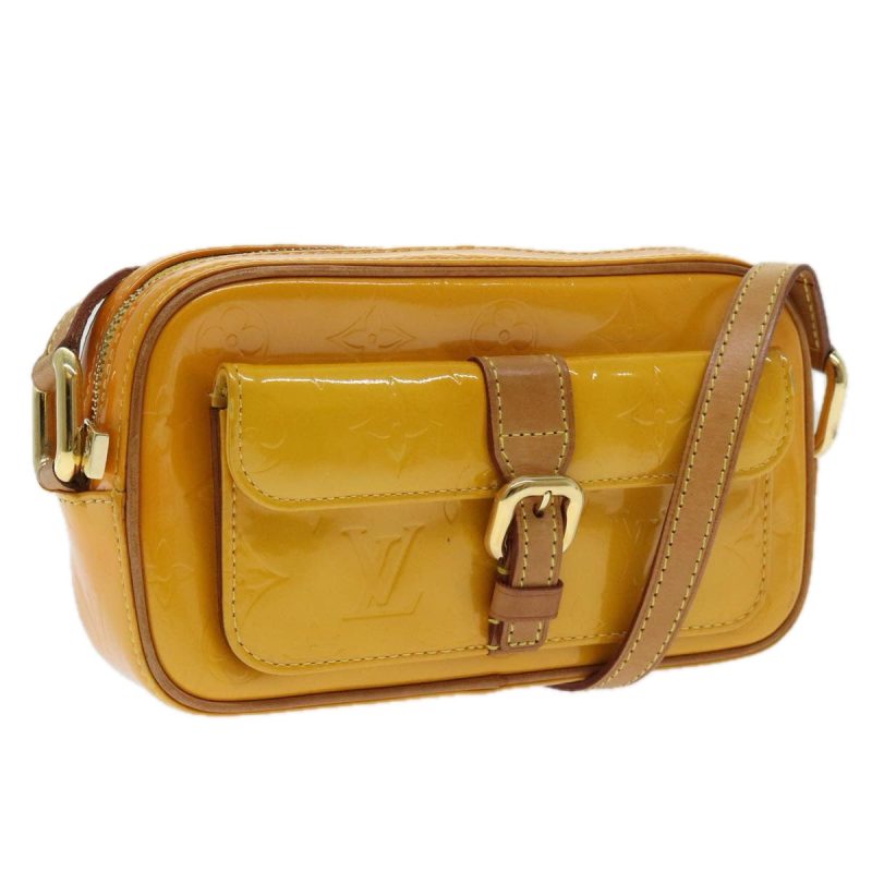 Louis Vuitton Monogram Vernis Christy MM Shoulder Bag Jaune M91108 Auth 89421