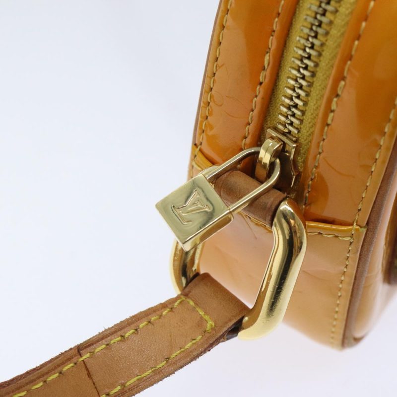 Louis Vuitton Monogram Vernis Christy MM Shoulder Bag Jaune M91108 Auth 89421 - Image 9