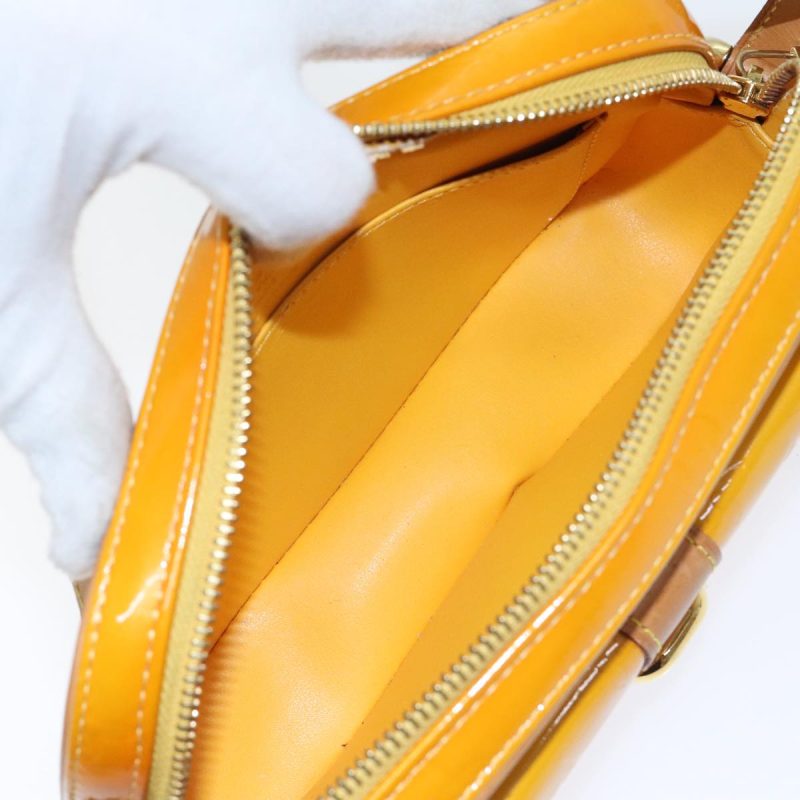 Louis Vuitton Monogram Vernis Christy MM Shoulder Bag Jaune M91108 Auth 89421 - Image 10