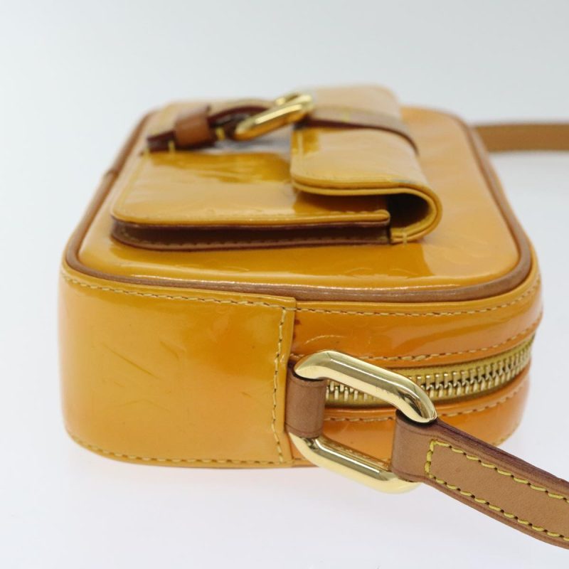 Louis Vuitton Monogram Vernis Christy MM Shoulder Bag Jaune M91108 Auth 89421 - Image 3