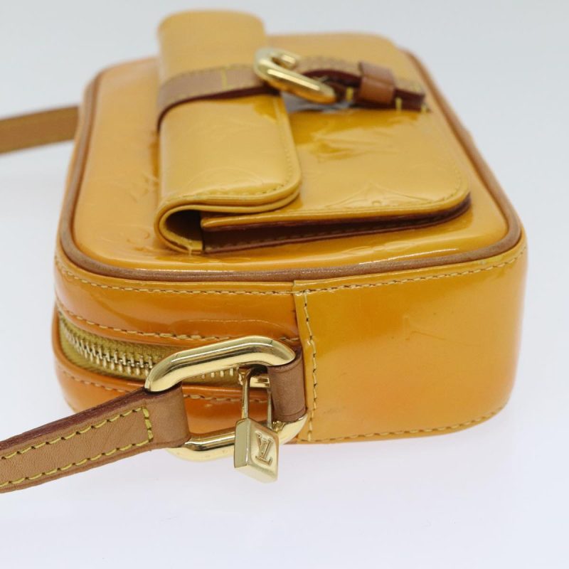 Louis Vuitton Monogram Vernis Christy MM Shoulder Bag Jaune M91108 Auth 89421 - Image 4
