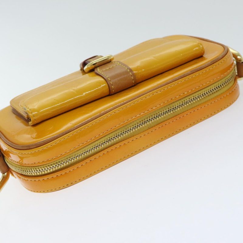 Louis Vuitton Monogram Vernis Christy MM Shoulder Bag Jaune M91108 Auth 89421 - Image 6