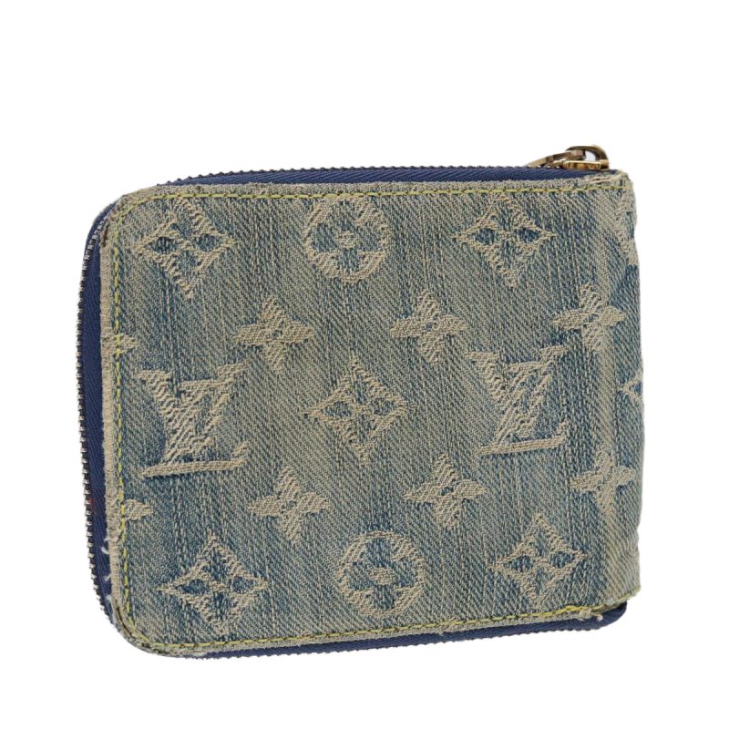 Louis Vuitton Monogram Denim Mini Zippy Wallet Wallet Blue M95342  89480
