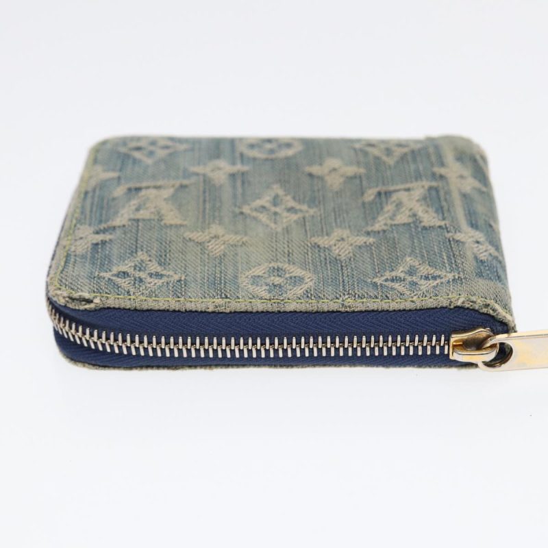 Louis Vuitton Monogram Denim Mini Zippy Wallet Wallet Blue M95342  89480 - Image 6