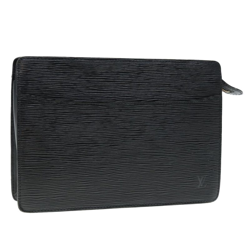 Louis Vuitton Epi Pochette Homme Clutch Bag Black Noir M52522  89556