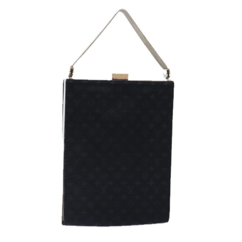 Louis Vuitton Monogram Satin Anju GM Hand Bag Black M92100  89851
