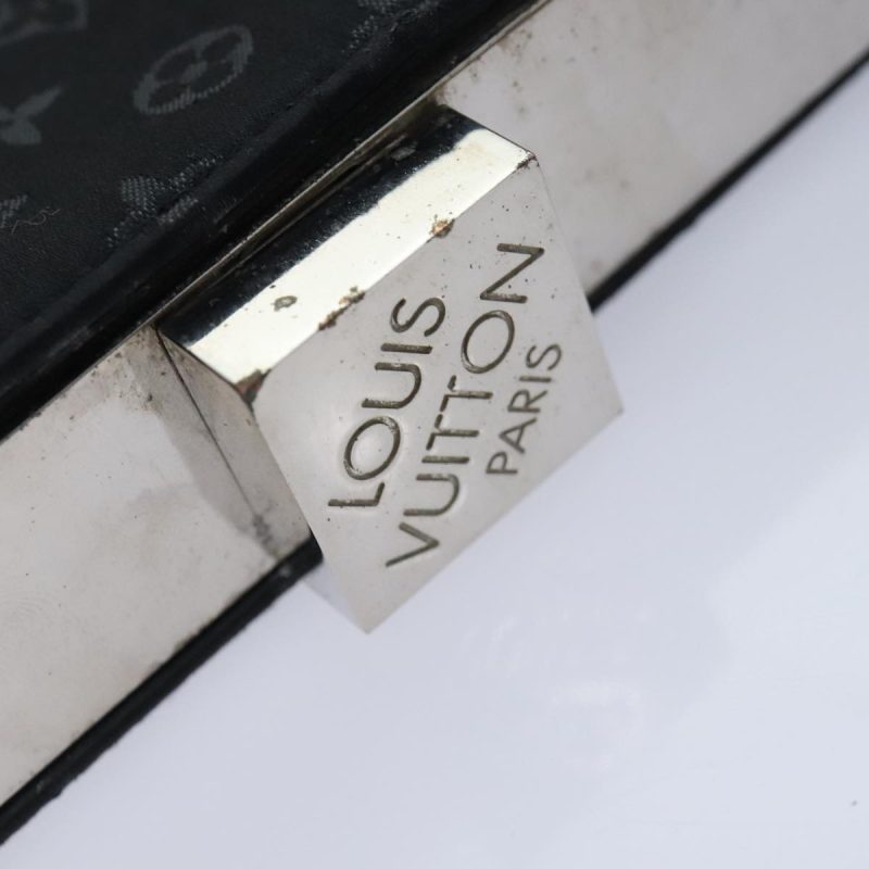 Louis Vuitton Monogram Satin Anju GM Hand Bag Black M92100  89851 - Image 9
