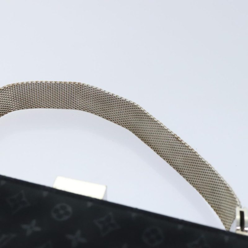 Louis Vuitton Monogram Satin Anju GM Hand Bag Black M92100  89851 - Image 8