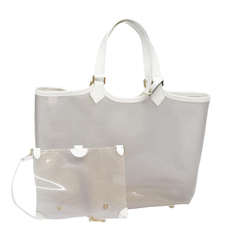 Louis Vuitton Epi Plage Lagoon Bay Tote Bag White Clear M92151  89870