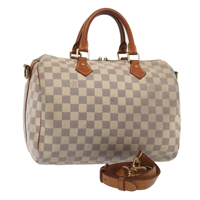 Louis Vuitton Damier Azur Speedy Bandouliere 30 Hand Bag 2way N41052 Auth 89898