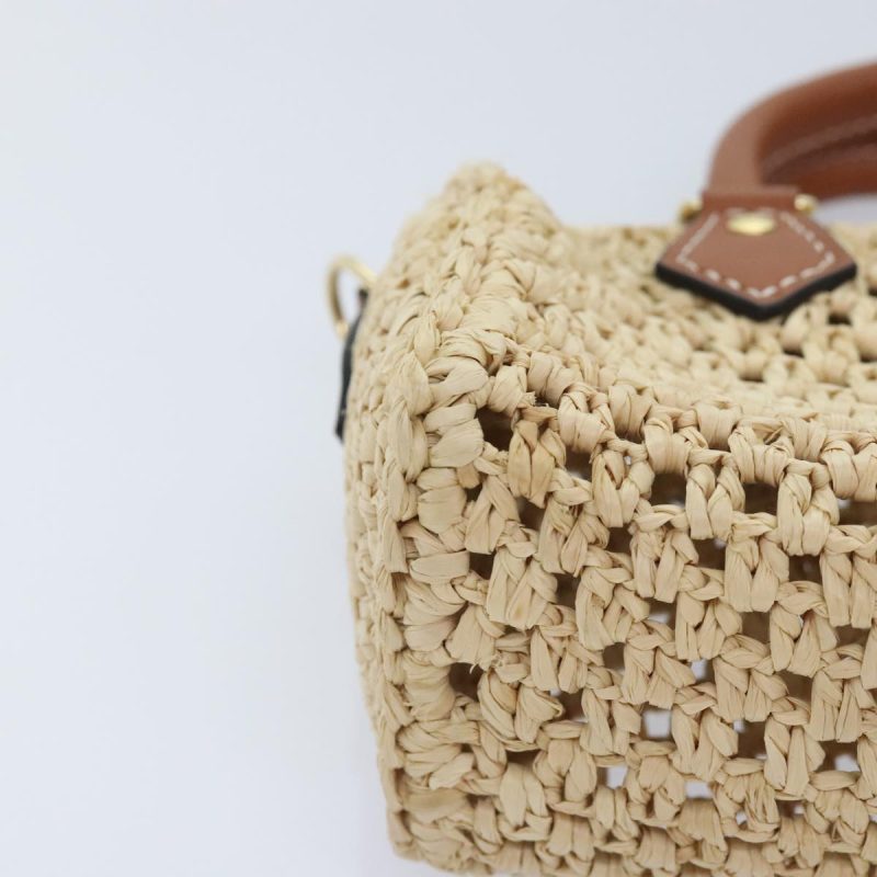 Louis Vuitton Nano Speedy Hand Bag Raffia Leather Beige M83525  89904S - Image 9