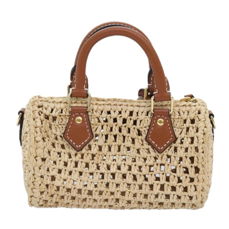 Louis Vuitton Nano Speedy Hand Bag Raffia Leather Beige M83525  89904S - Image 3
