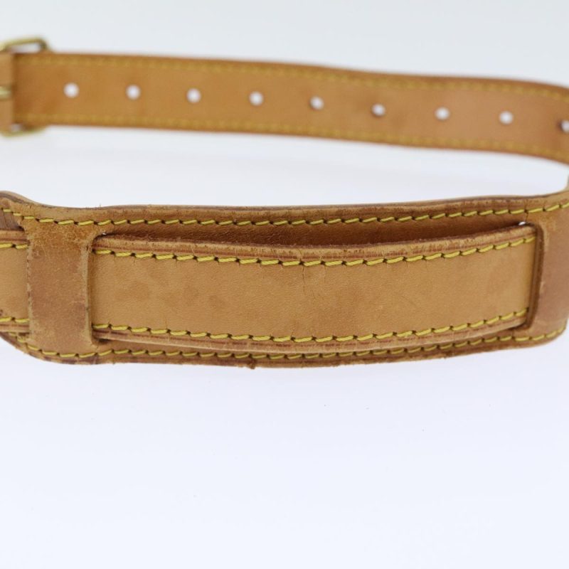 Louis Vuitton Adjustable Shoulder Strap Leather 36.2""-43.7"" Beige Auth 90005 - Image 6