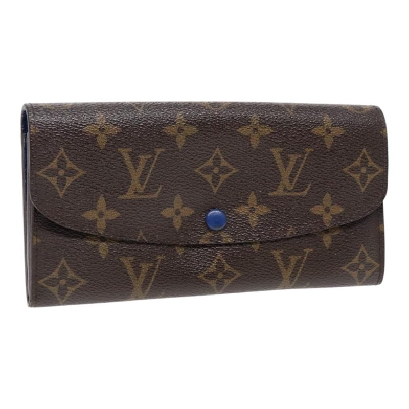 Louis Vuitton Monogram Portefeuille Emily Long Wallet Blue M60138  90035