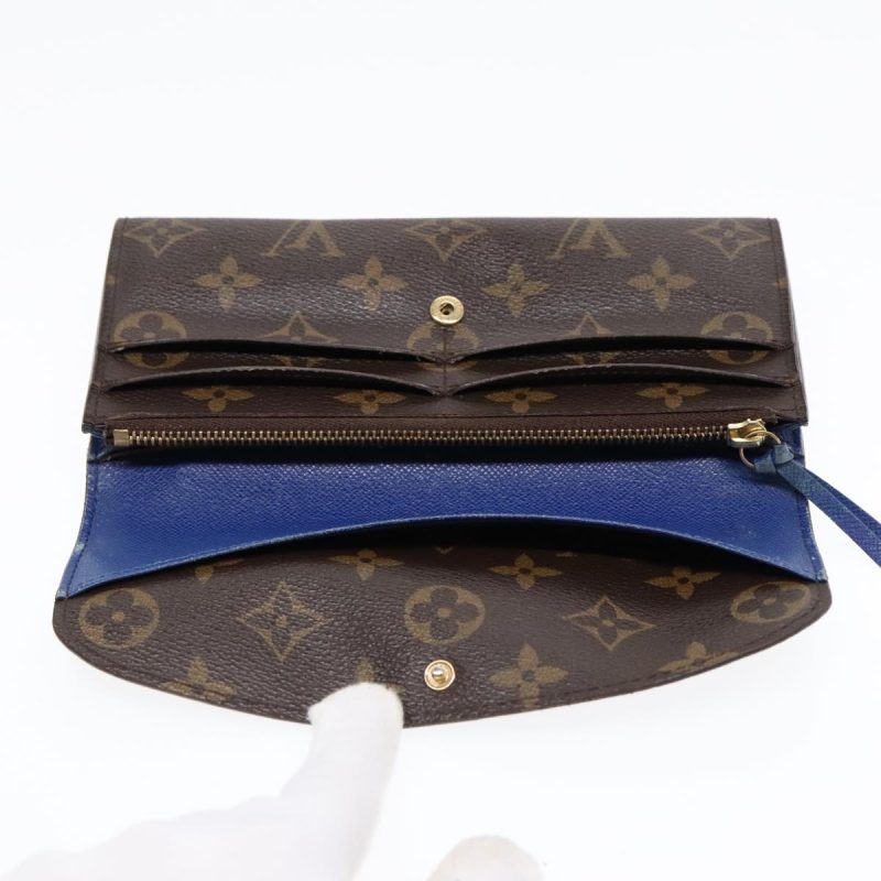 Louis Vuitton Monogram Portefeuille Emily Long Wallet Blue M60138  90035 - Image 9