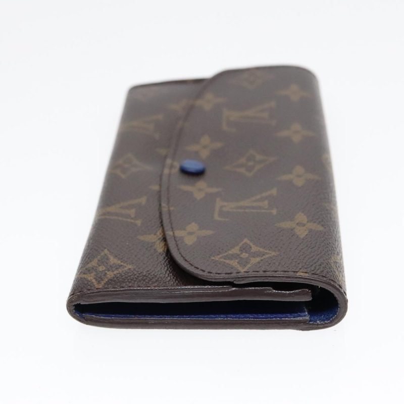 Louis Vuitton Monogram Portefeuille Emily Long Wallet Blue M60138  90035 - Image 4