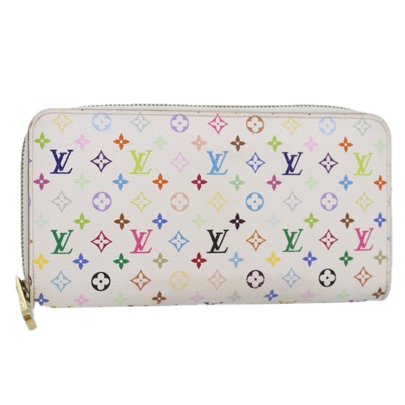 Louis Vuitton Monogram Multicolor Zippy Wallet White M60241  90036