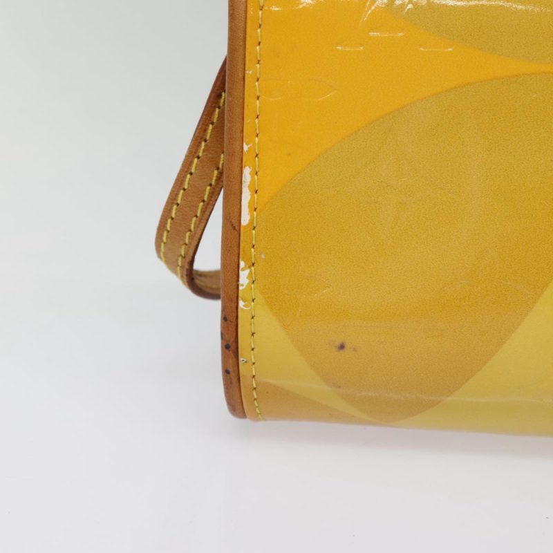 Louis Vuitton Monogram Vernis Pochette Fleur Bag Yellow M91118  90055 - Image 5