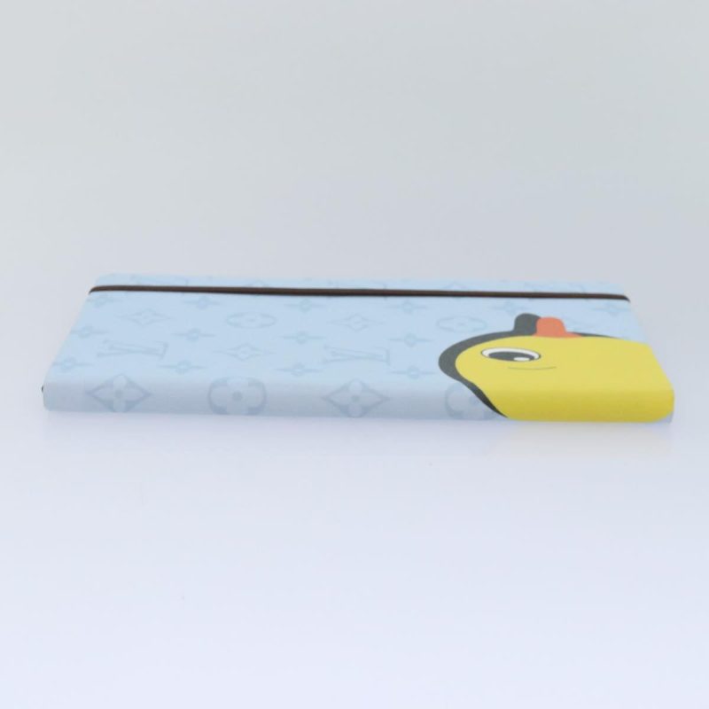 Louis Vuitton Monogram Notebook MM Jane Note Cover Light Blue GI1119 Auth 90088 - Image 4