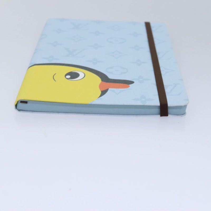 Louis Vuitton Monogram Notebook MM Jane Note Cover Light Blue GI1119 Auth 90088 - Image 6