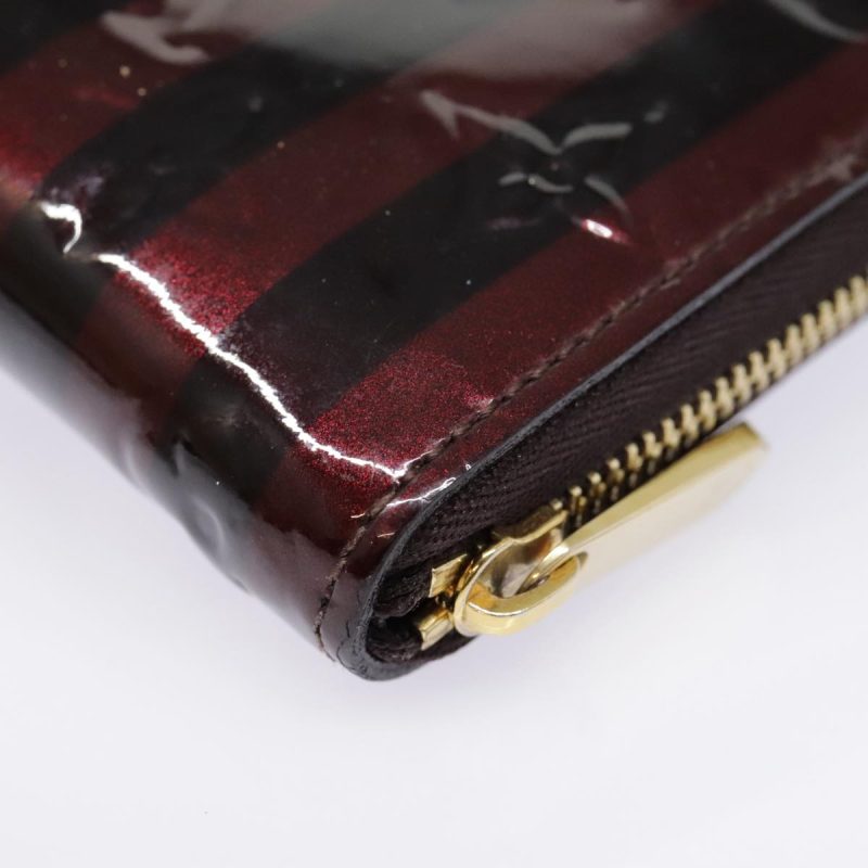 Louis Vuitton Vernis Rayure Zippy Coin Purse Amarante M91719  90162 - Image 7