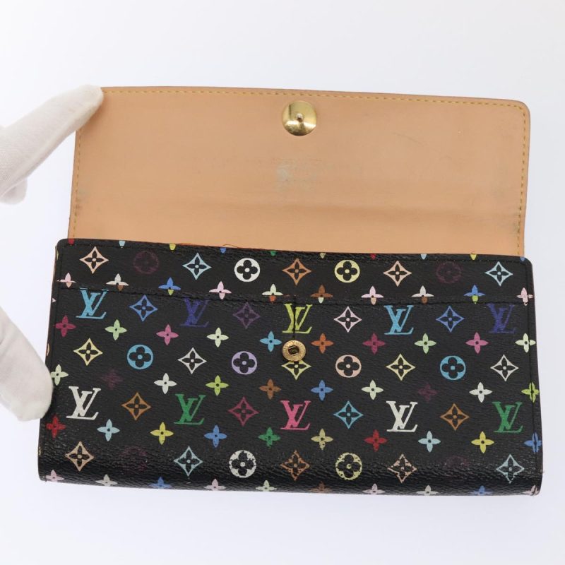 Louis Vuitton Multicolor Pochette Porte Monnaie Credit Black M60005 Auth 90393 - Image 9