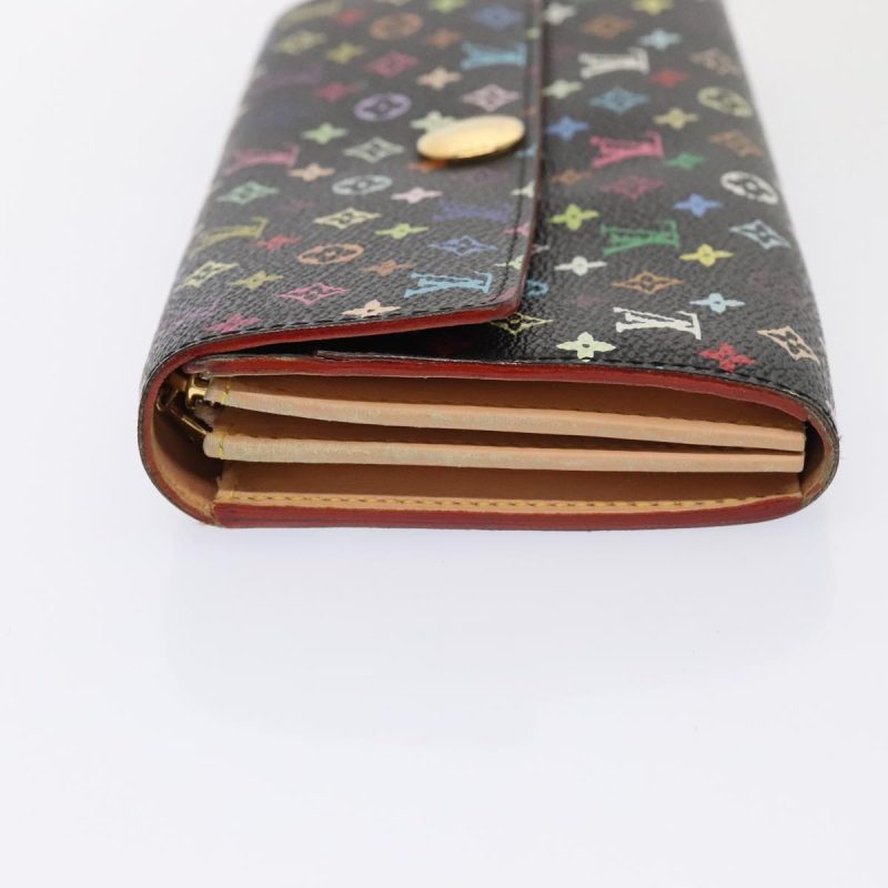 Louis Vuitton Multicolor Pochette Porte Monnaie Credit Black M60005 Auth 90393 - Image 4