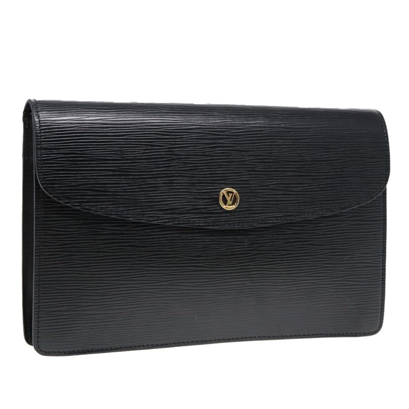 Louis Vuitton Epi Montaigne 27 Clutch Bag Black M52652  90405