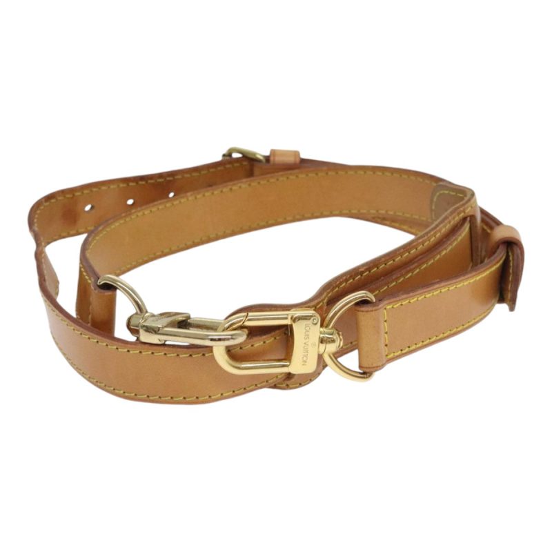 Louis Vuitton Adjustable Shoulder Strap Leather 35.4""-42.9"" Beige Auth 90482 - Image 2