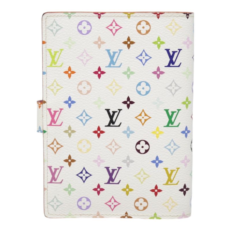 Louis Vuitton Multicolor Agenda PM Day Planner Cover White R21074 Auth 90503 - Image 2