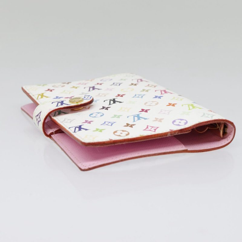 Louis Vuitton Multicolor Agenda PM Day Planner Cover White R21074 Auth 90503 - Image 5