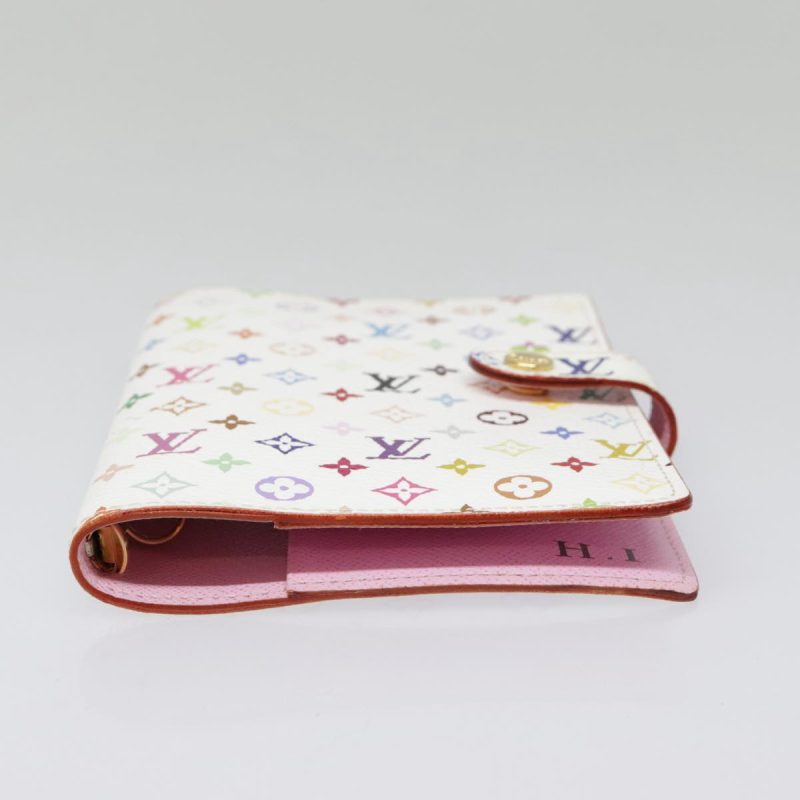 Louis Vuitton Multicolor Agenda PM Day Planner Cover White R21074 Auth 90503 - Image 6