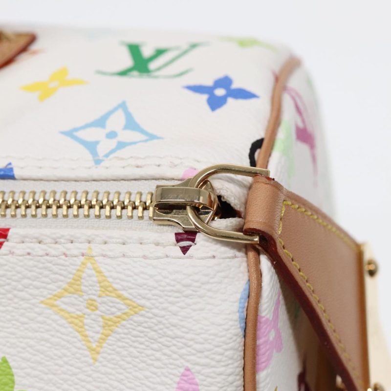 Louis Vuitton Monogram Multicolor Speedy 30 Hand Bag White M92643  90665A - Image 9