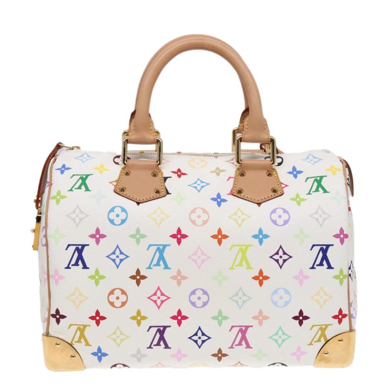 Louis Vuitton Monogram Multicolor Speedy 30 Hand Bag White M92643  90665A - Image 2